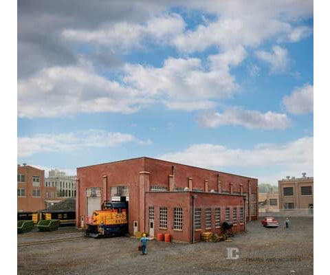Walthers Cornerstone 2923 130’ 2-Stall Diesel Engine House -- Kit Structures