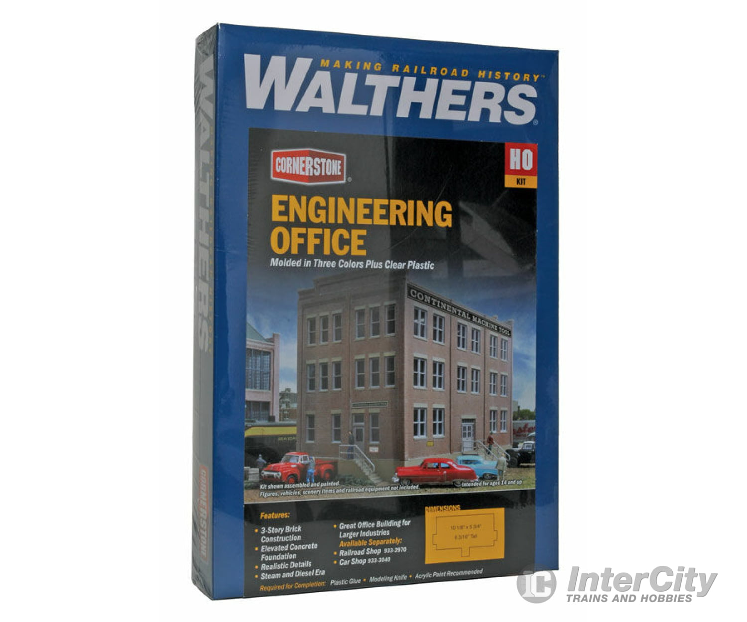 Walthers Cornerstone 2967 Engineering Office -- Kit - 10-1/8 X 5-3/4 6-3/16’ 35.7 14.6 16Cm