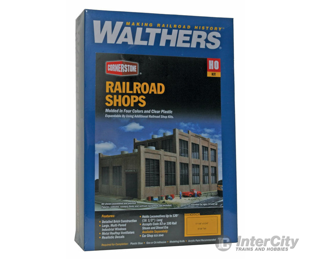 Walthers Cornerstone 2970 Railroad Shop -- Kit - 17-1/8 X 8-3/4 8-5/8 43.4 22.2 22Cm Structures