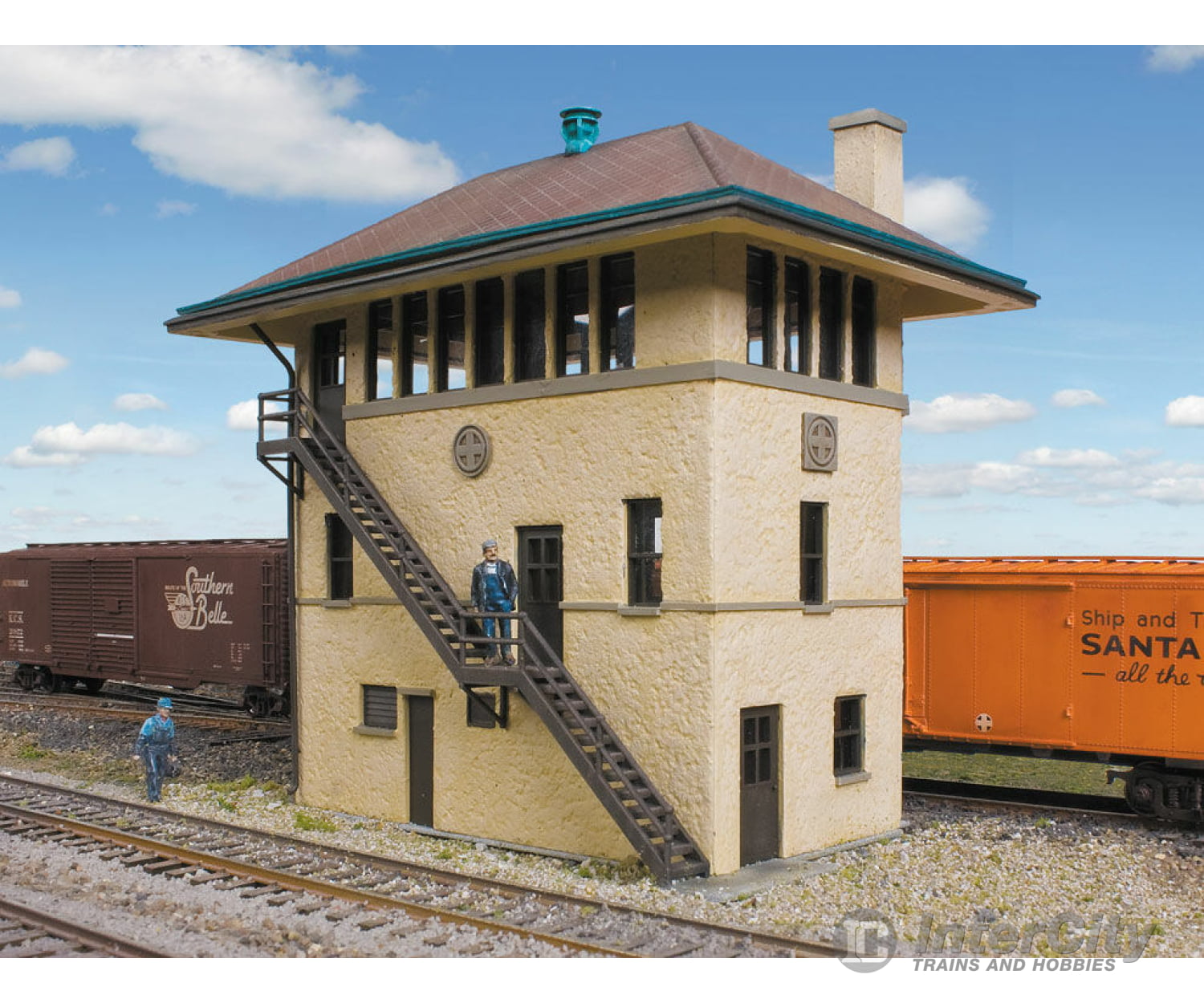 Walthers Cornerstone 2983 Santa Fe Interlocking Tower -- Kit - 2-7/8 X 4-7/8 5-1/8’ 7.3 12.3 13Cm