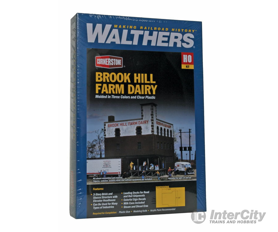 Walthers Cornerstone 3010 Brook Hill Farm Dairy -- Kit - 7-3/8 X 7-1/4’ 18.7 18.4Cm Structures