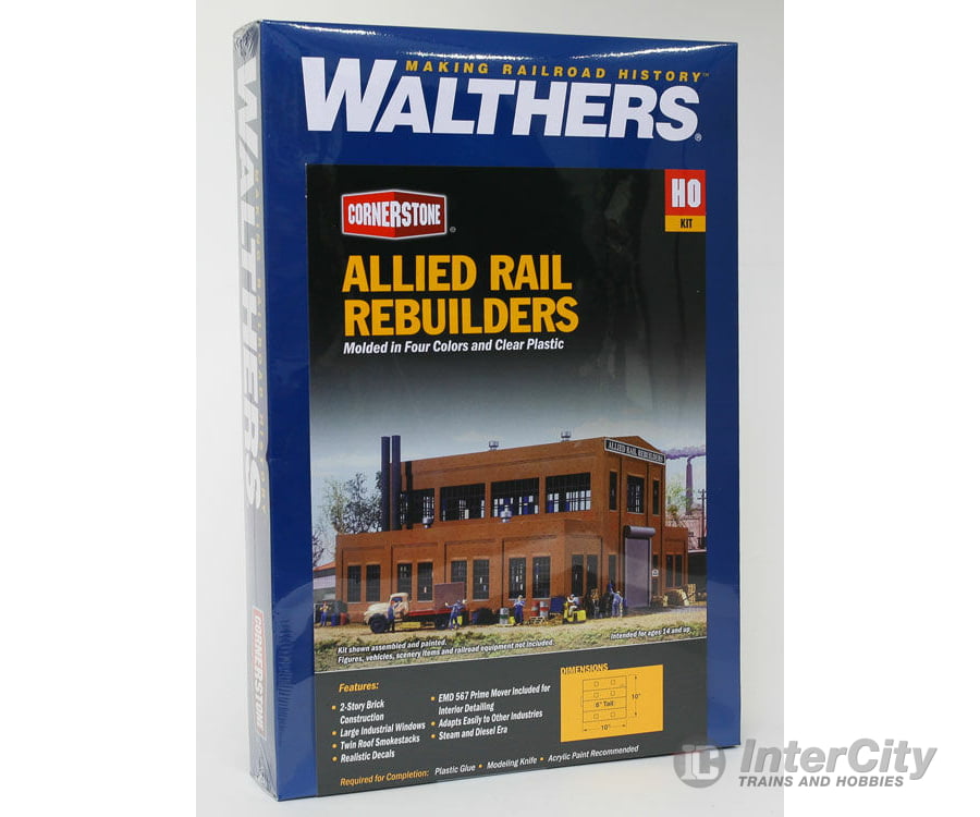 Walthers Cornerstone 3016 Allied Rail Rebuilders -- Kit - 10 X 6’ 25.4 15.2Cm Structures