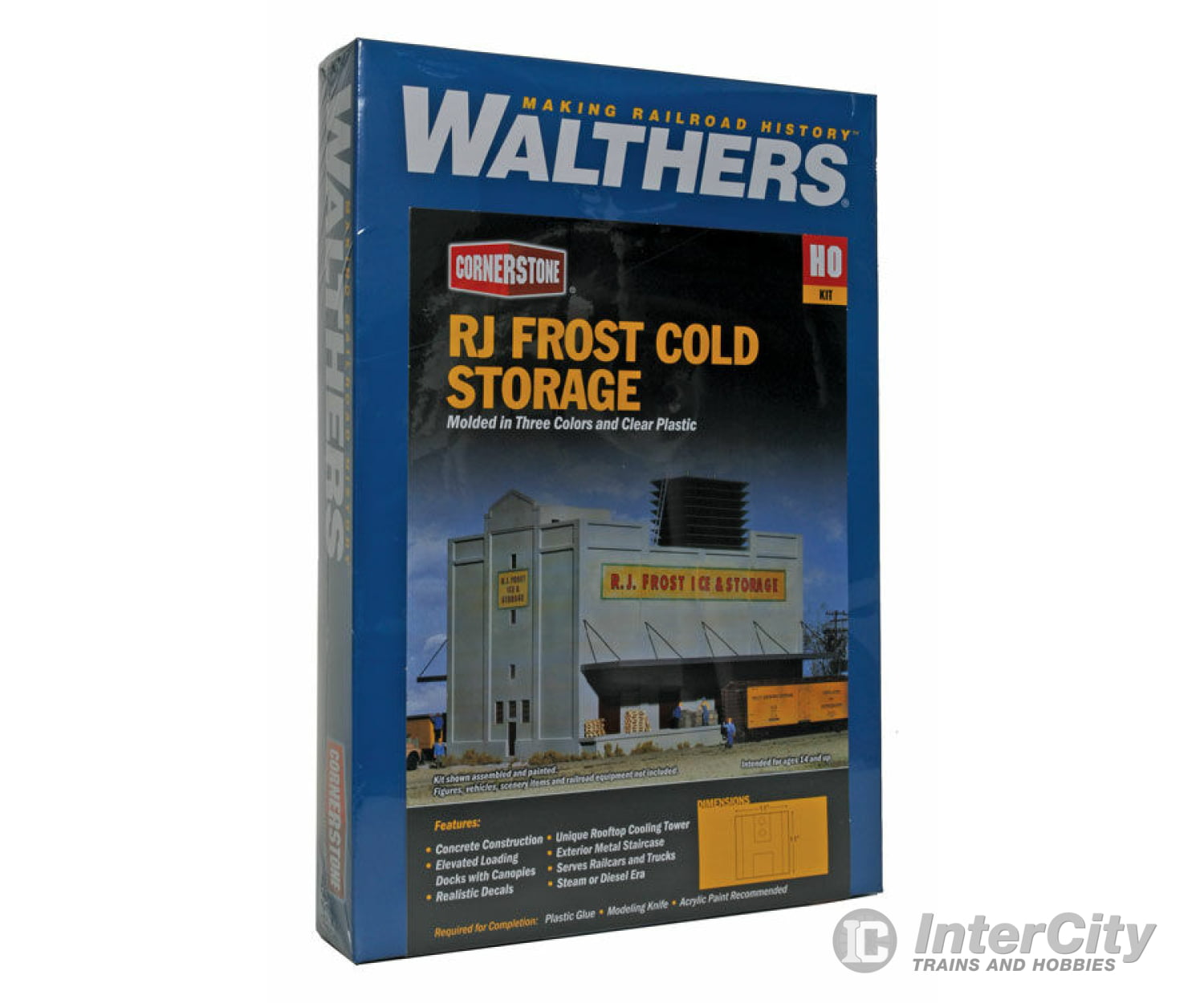 Walthers Cornerstone 3020 Rj Frost Ice & Storage -- Kit - 11 X 11’ 28 28Cm Structures