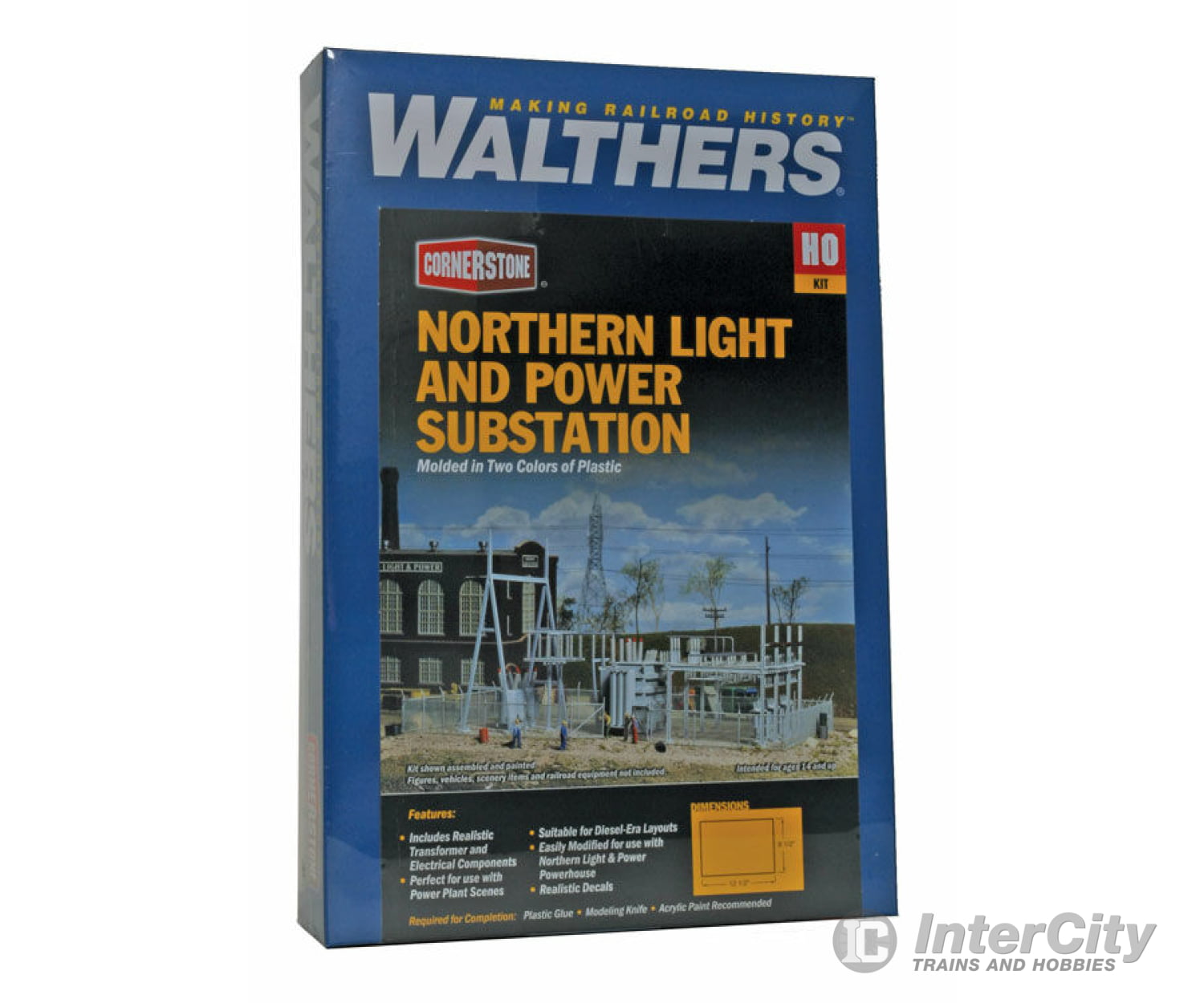 Walthers Cornerstone 3025 Northern Light & Power Substation -- Kit - 8-1/2 X 12-1/2’ 21.6 31.8Cm