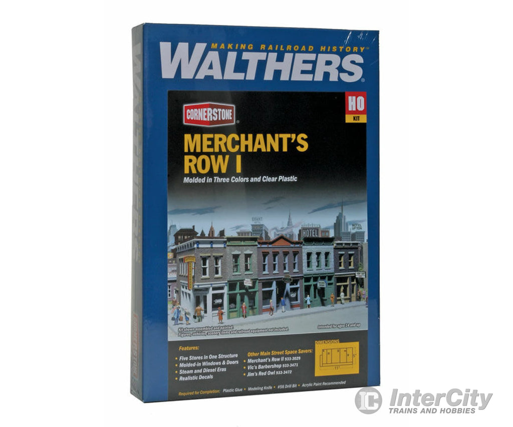 Walthers Cornerstone 3028 Merchant’s Row I -- Kit - 11 X 5 4’ 27.9 12.7 10.2Cm Structures