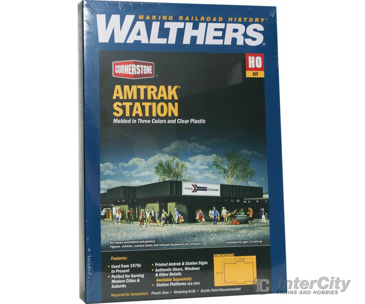 Walthers Cornerstone 3038 Amtrak(R) Station -- Kit - 8-1/2 X 11-13/16’ 21.6 30Cm Structures