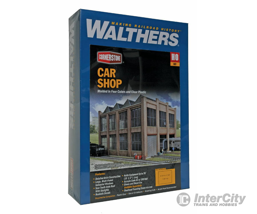 Walthers Cornerstone 3040 Car Shop -- Kit - 11-5/8 X 8-13/16 7-5/8’ 29.5 22.4 19.4Cm Structures