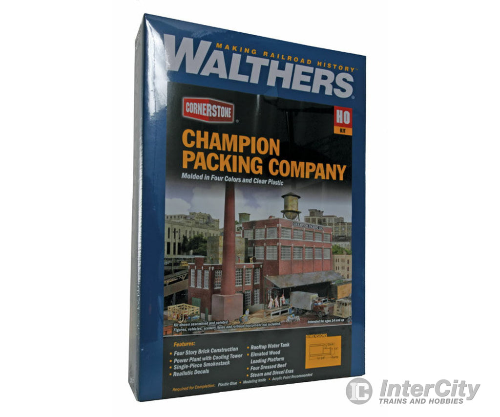 Walthers Cornerstone 3048 Champion Packing Plant -- Kit - 16-3/8 X 7-1/8 5-15/16’ 40.9 17.8