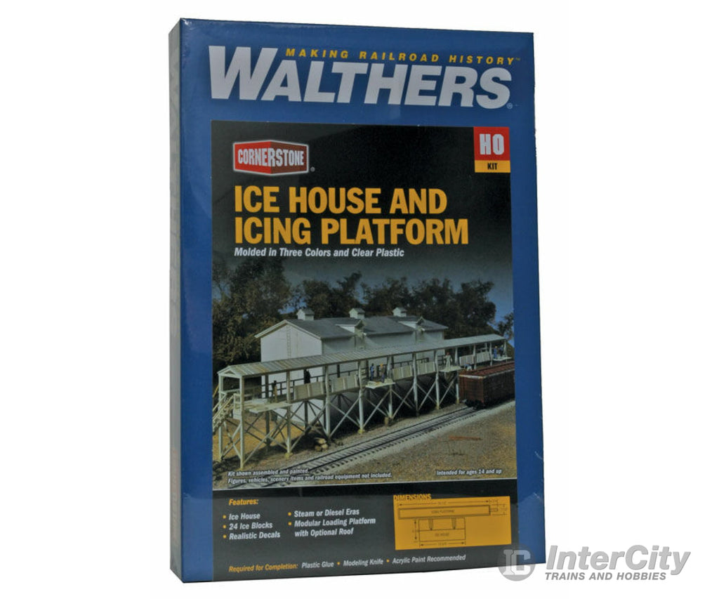 Walthers Cornerstone 3049 Icehouse And Platform -- Kit - 18-1/2 X 6-1/4’ 46.9 15.8Cm Structures