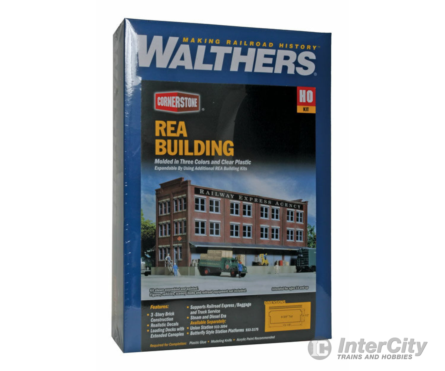 Walthers Cornerstone 3095 Railway Express Agency (Rea) Transfer Building -- Kit - 13-1/8 X 6-1/8