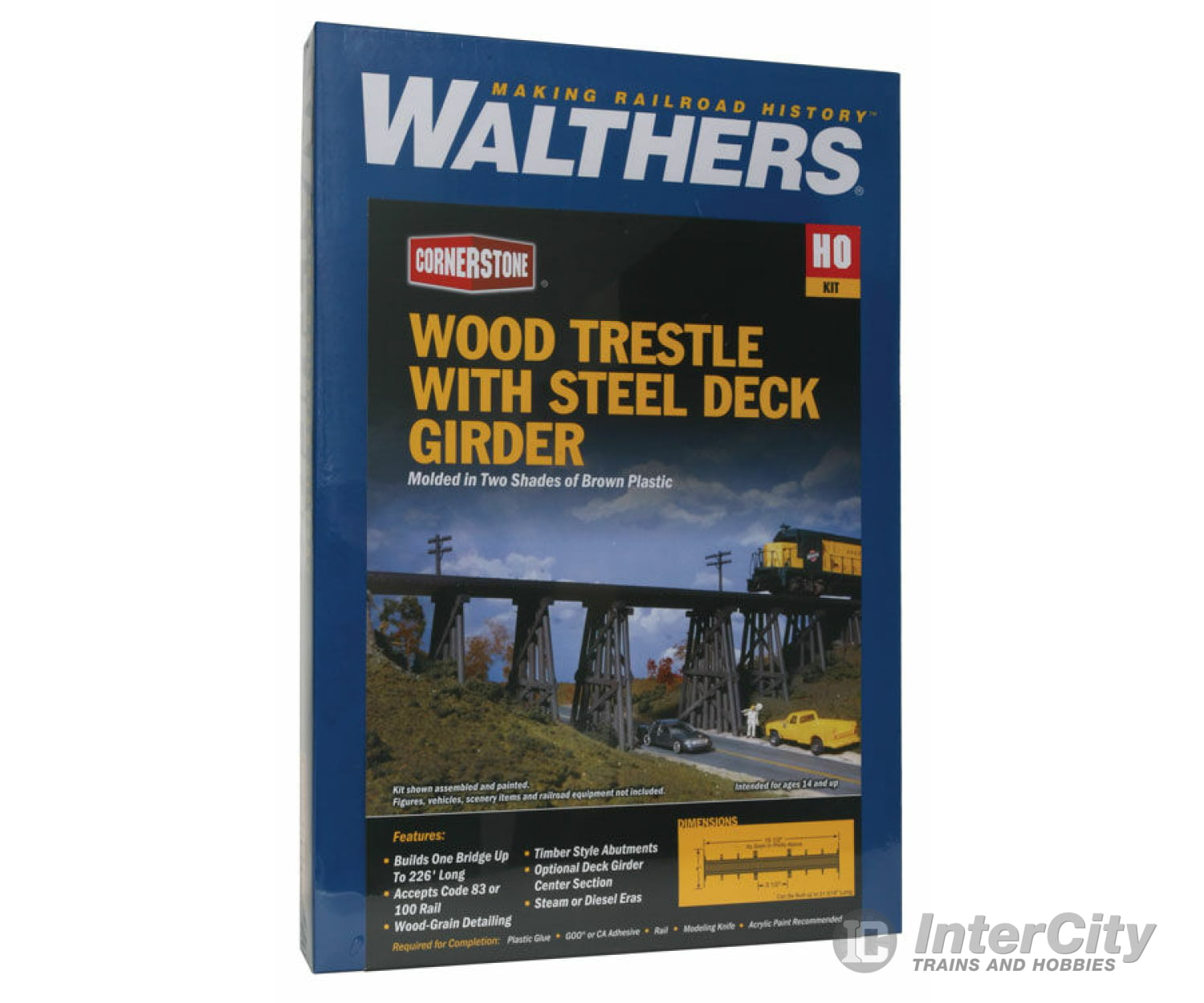 Walthers Cornerstone 3147 Trestle W/Deck Girder Bridge -- Kit - 15-1/2 X 4 4’ 38.7 10 10Cm