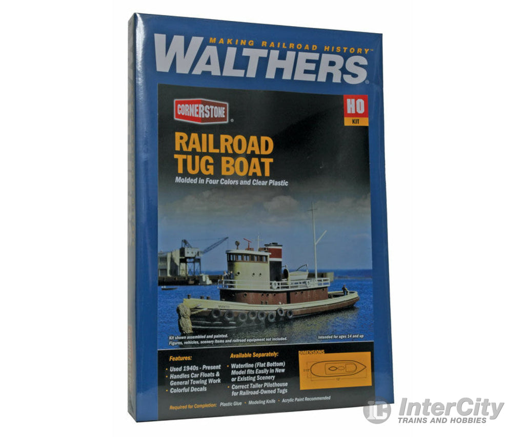 Walthers Cornerstone 3153 Railroad Tugboat -- Kit - 13 X 3-1/2 3-7/8’ 32 8.7 9.6Cm Scenery Details