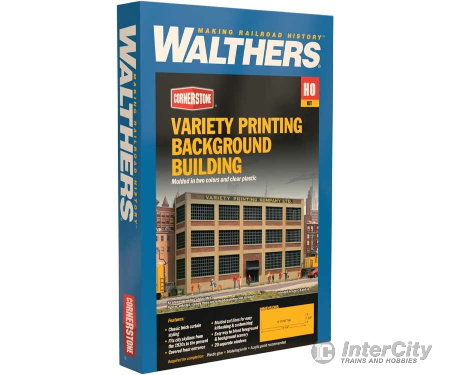 Walthers Cornerstone 3161 Variety Printing Background Building -- Kit - 12-1/4 X 2-3/4 6-11/16 30.6