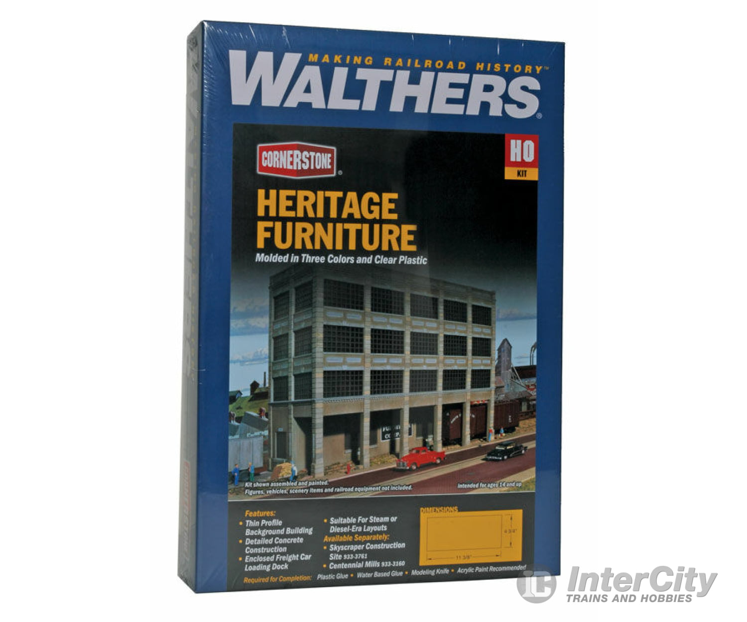 Walthers Cornerstone 3164 Heritage Furniture Background Building -- Kit - Back Wall 11-3/8 X 4-3/4