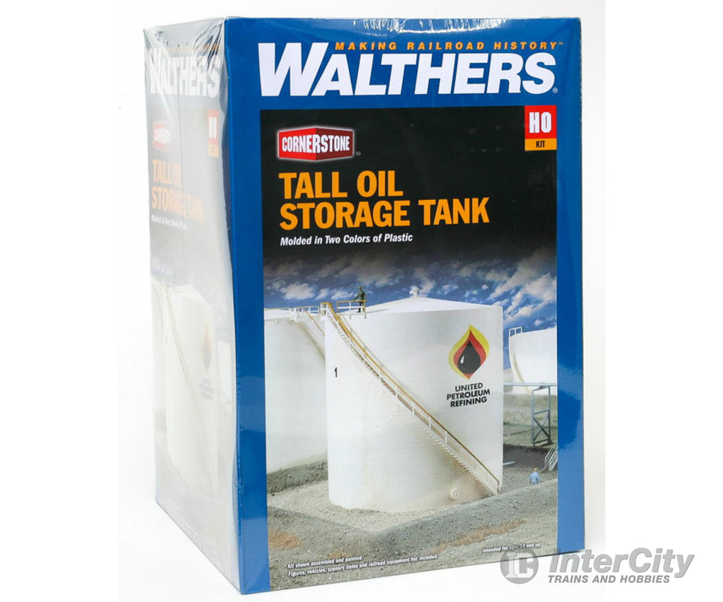 Walthers Cornerstone 3168 Tall Oil Storage Tank W/Berm -- Kit - Tank: 6’ Diameter X 6-1/4’ 15.2