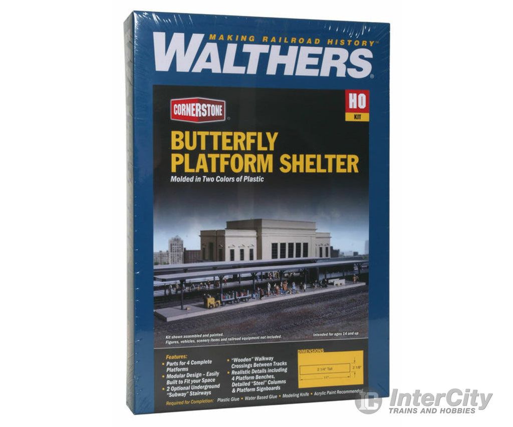 Walthers Cornerstone 3175 Butterfly Style Station Platform Shelter -- Kit - Pkg(4) Each Section: 11