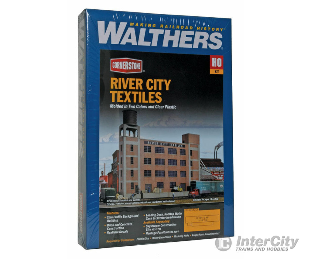 Walthers Cornerstone 3178 River City Textiles Background Building -- Kit - 12-7/8 X 2-3/8 11-1/8’