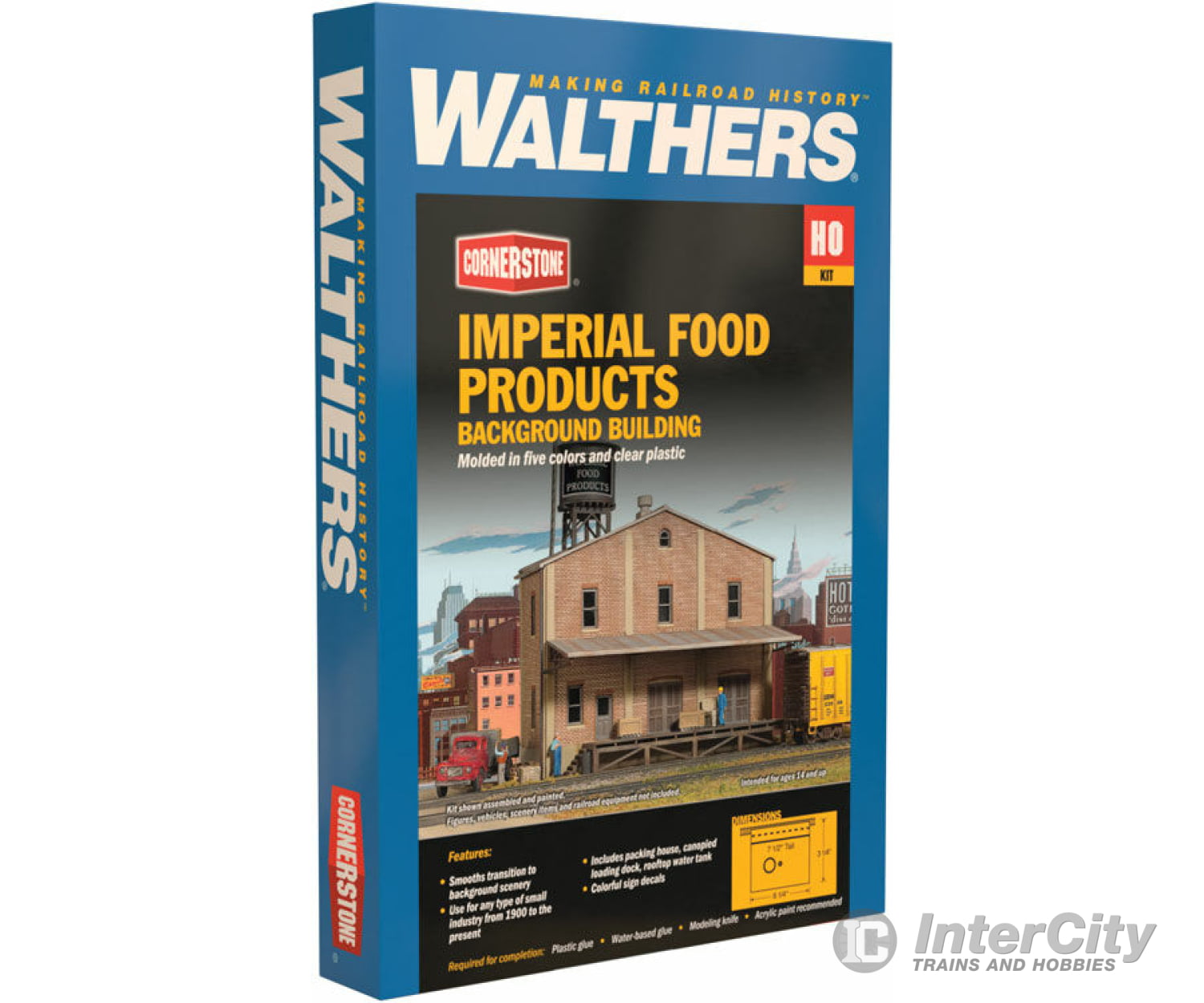 Walthers Cornerstone 3184 Imperial Food Products Background Building -- Kit - 6-1/4 X 3-1/4