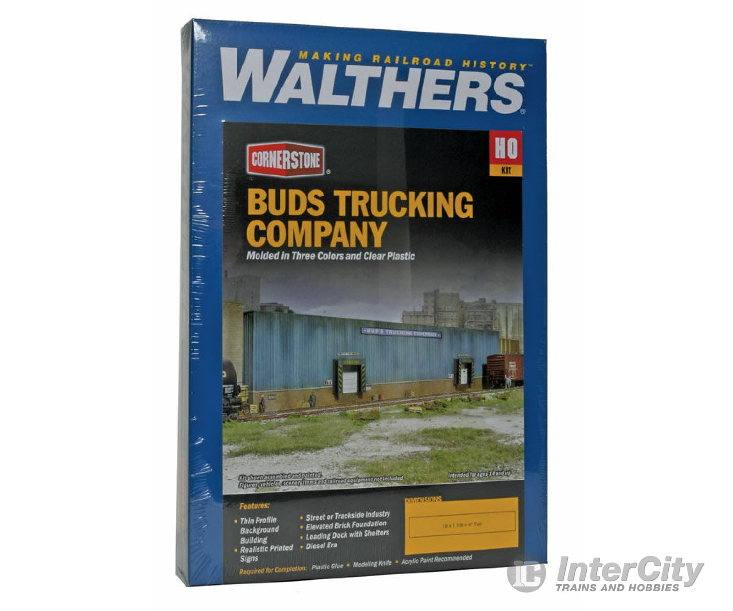 Walthers Cornerstone 3192 Buds Trucking Company Background Building -- Kit - 19 X 1-1/8 4 48.2 2.8