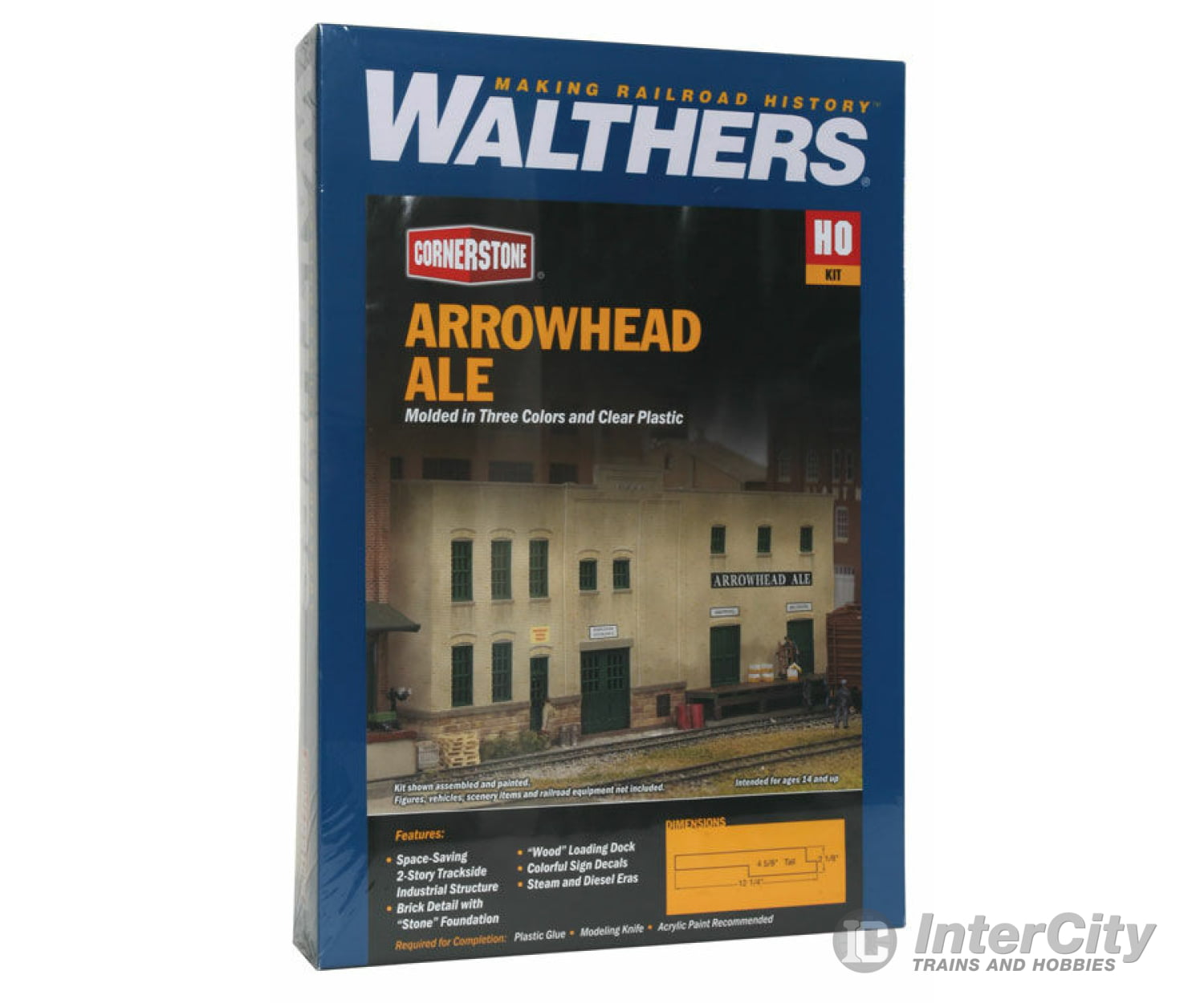 Walthers Cornerstone 3193 Arrowhead Ale Background Building -- Kit - 12-1/4 X 4-5/8 2-1/8’ 31.1