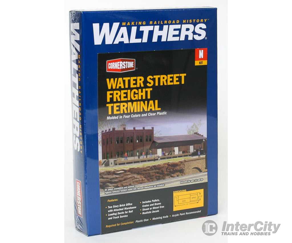 Walthers Cornerstone 3201 Water Street Freight Terminal -- Kit - 11 X 3-1/2’ 27.5 8.7Cm Structures