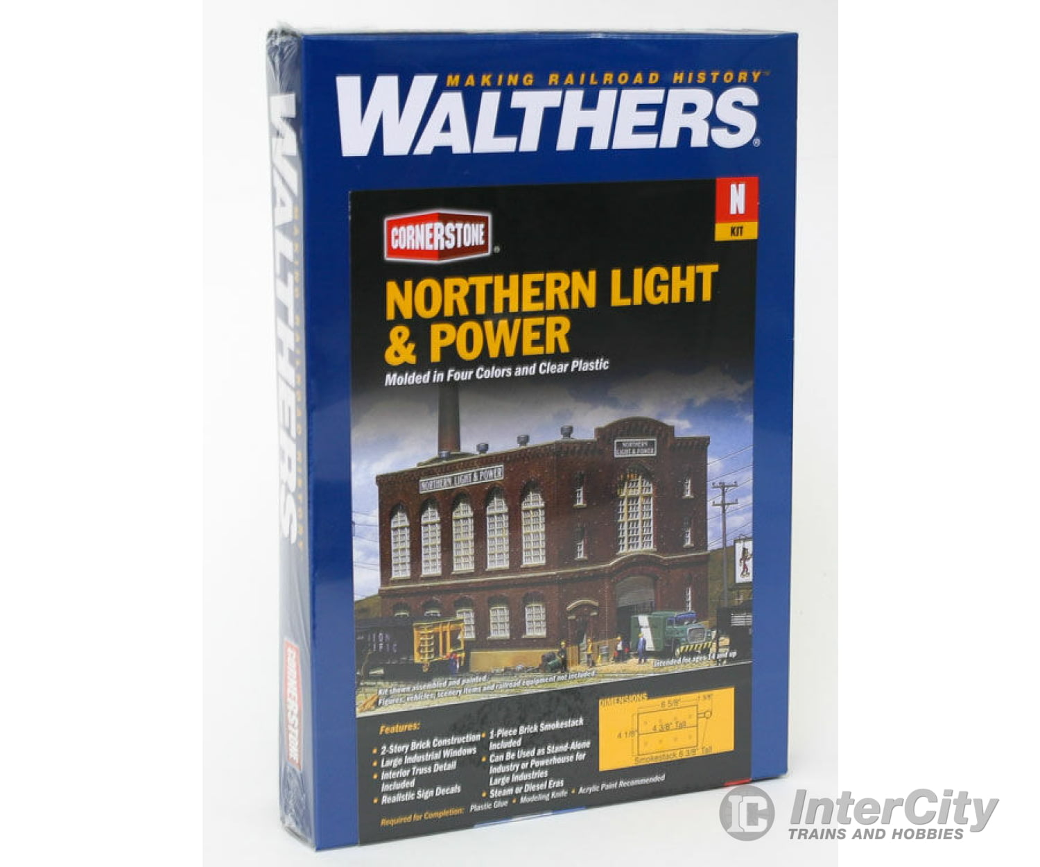 Walthers Cornerstone 3214 Northern Light & Power Powerhouse -- Kit - 6-5/8 X 4-1/8’ 17 10.5Cm