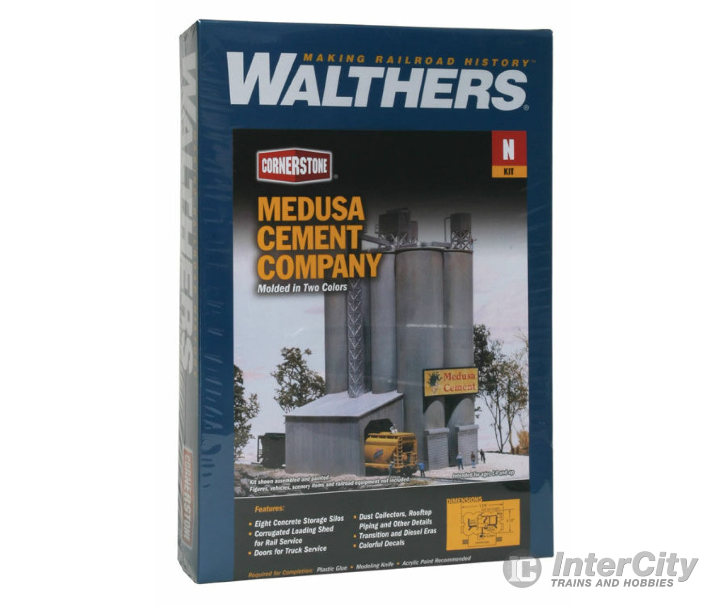 Walthers Cornerstone 3218 Medusa Cement Company -- Kit - 5-3/8 X 4-1/2 8-1/4’ 13.6 11.4 21.0Cm