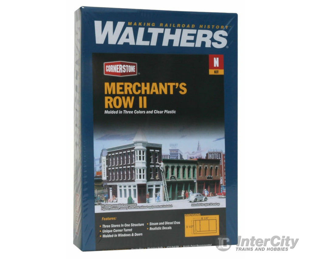 Walthers Cornerstone 3224 Merchant’s Row Ii -- Kit - 6-1/4 X 3-1/2 3-5/8’ 15.9 8.9 9.2Cm Structures