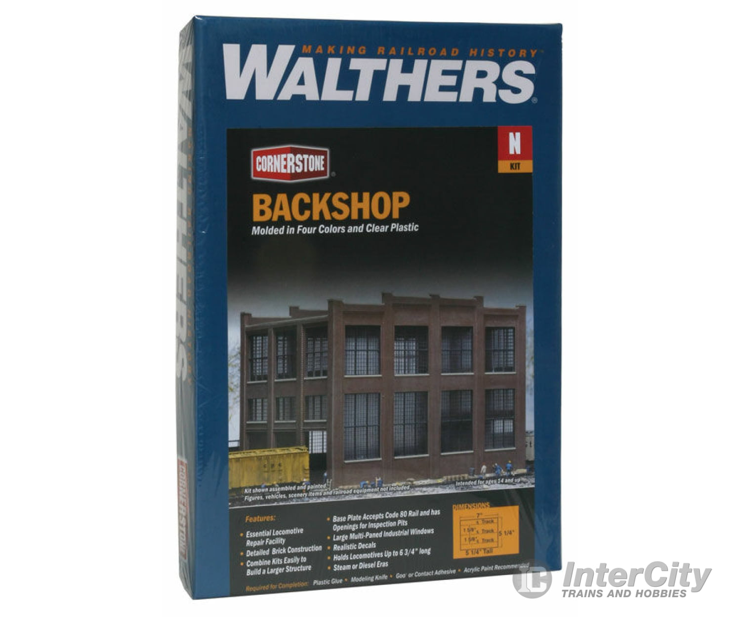 Walthers Cornerstone 3227 Backshop -- Kit - 7 X 5-1/4 5-1/4’ 17.7 13.3 13.3Cm Structures