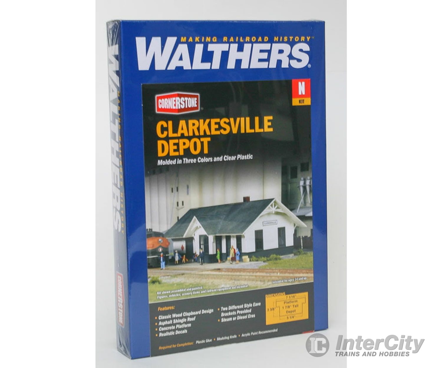 Walthers Cornerstone 3240 Clarkesville Depot -- Kit - 5-1/4 X 2 1-7/8’ 13.3 5 4.7Cm Structures