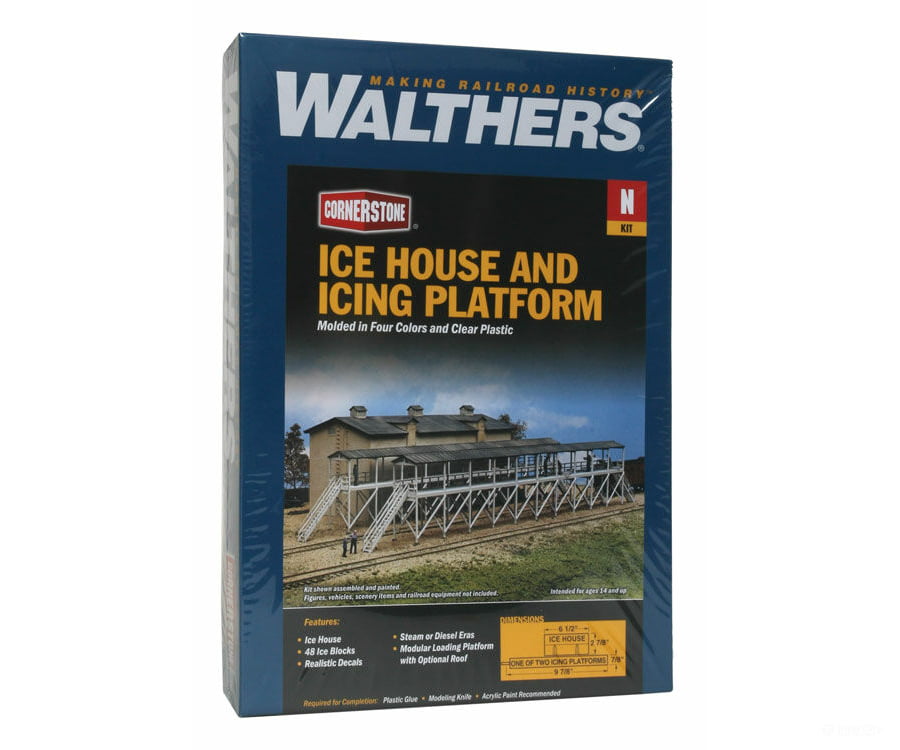 Walthers Cornerstone 3245 Ice House & Icing Platform -- Kit - Overall: 9-7/8 X 3-3/4’ 25 9.5Cm