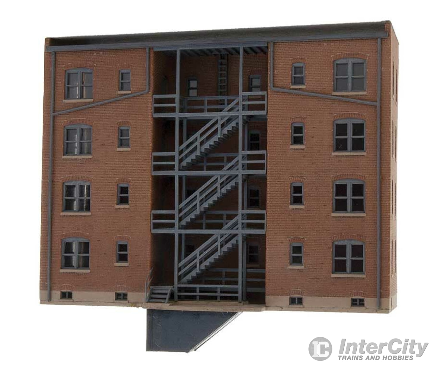 Walthers Cornerstone 3263 Parkview Terrace Background Building -- Kit - Tuscan W/Dark Green Trim