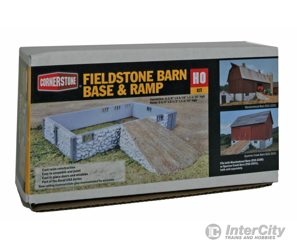 Walthers Cornerstone 3331 Fieldstone Barn Base & Ramp -- Kit - 6-3/8 X 4-3/16 1-1/16’ 16.1 10.6