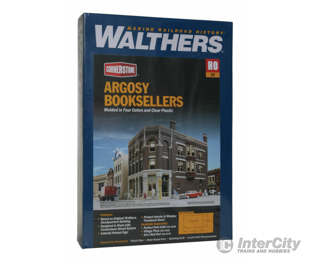 Walthers Cornerstone 3466 Argosy Booksellers -- Kit - 4-3/4 X 8-1/2 7-1/4’ 12 21.5 18Cm Structures