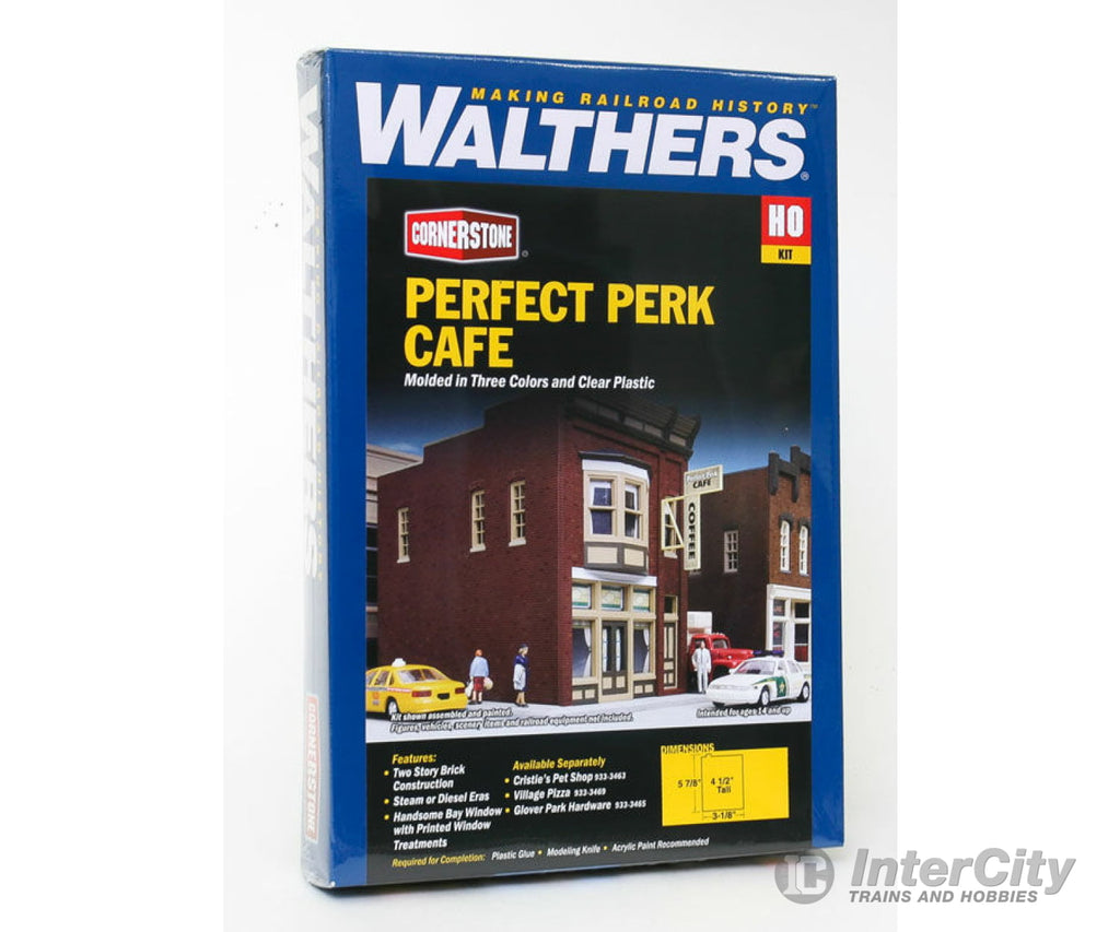 Walthers Cornerstone 3468 Perfect Perk Cafe -- Kit - 3-1/8 X 5-1/2 4-1/2’ 7.9 13.9 11.4Cm Structures