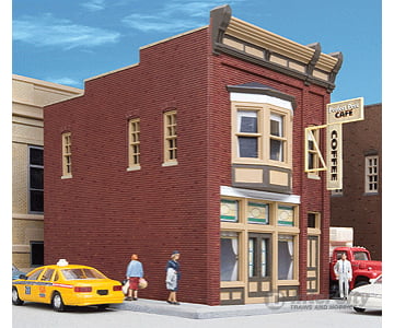 Walthers Cornerstone 3468 Perfect Perk Cafe -- Kit - 3-1/8 X 5-1/2 4-1/2’ 7.9 13.9 11.4Cm Structures