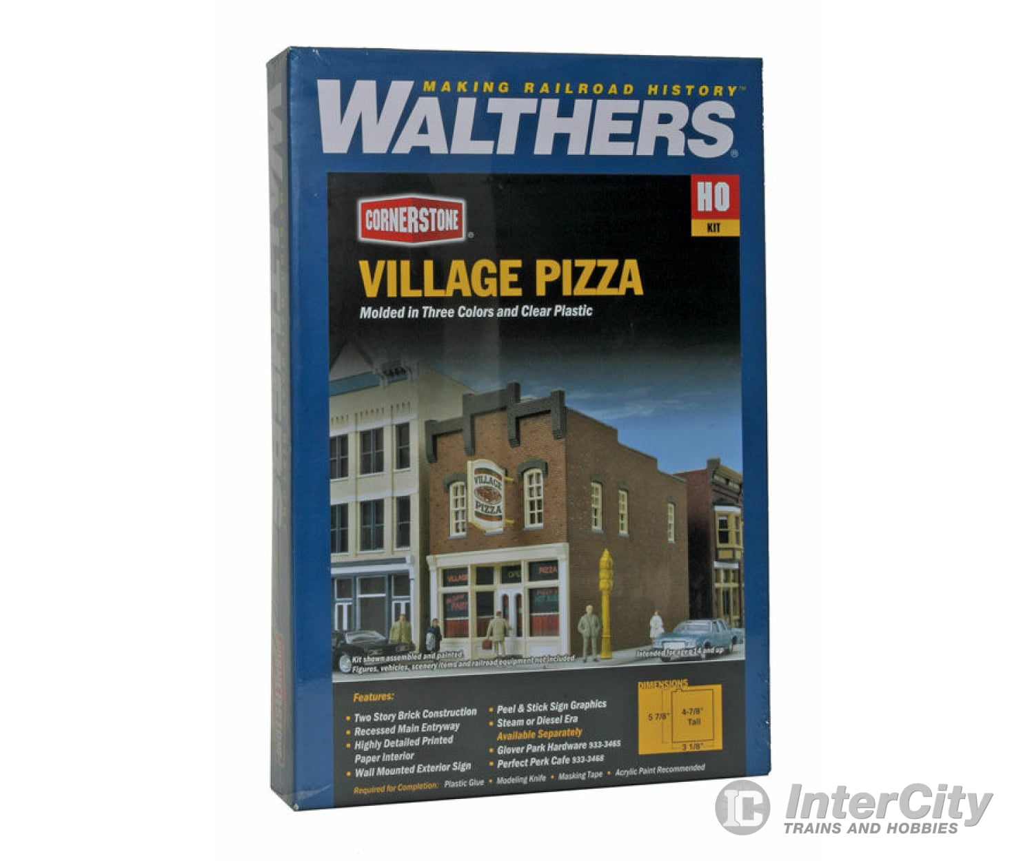 Walthers Cornerstone 3469 Village Pizza -- Kit - 3-1/8 X 5-1/2 4-3/4’ 7.9 13.9 12Cm Structures