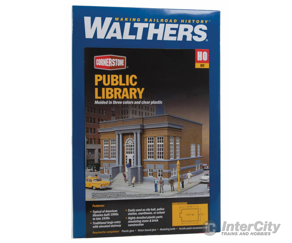 Walthers Cornerstone 3493 Public Library -- Kit - 8-1/2 X 6-1/2 4-3/4’ 21.5 16.5 12Cm Structures