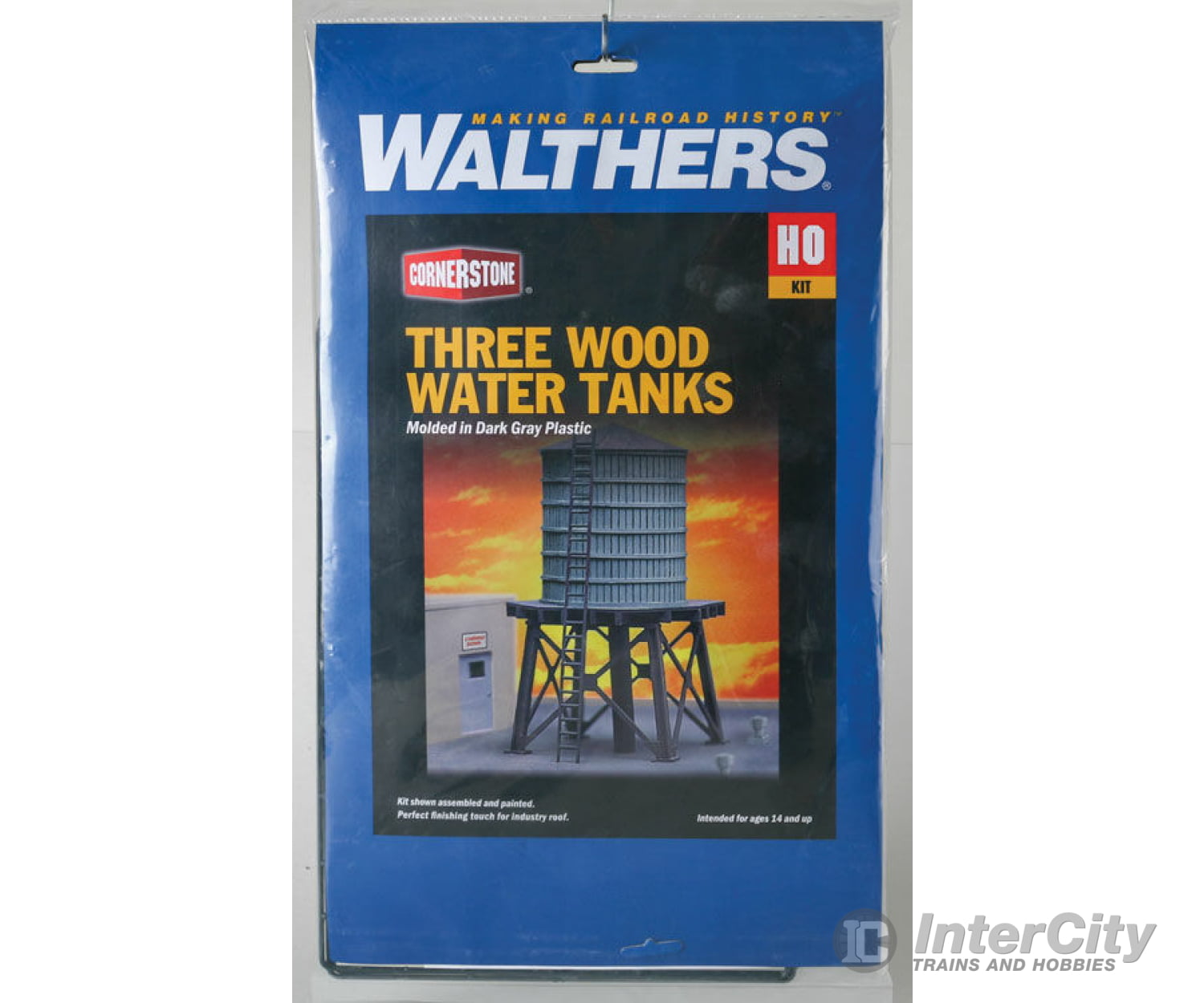 Walthers Cornerstone 3507 Wooden Water Tank Pkg(3) -- Kit - Each: 4 X 2-3/8’ 10.1 6Cm Structures