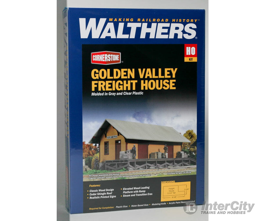 Walthers Cornerstone 3533 Golden Valley Freight House -- Kit - 8-3/8 X 3-3/8 3-1/4’ 20.9 8.4