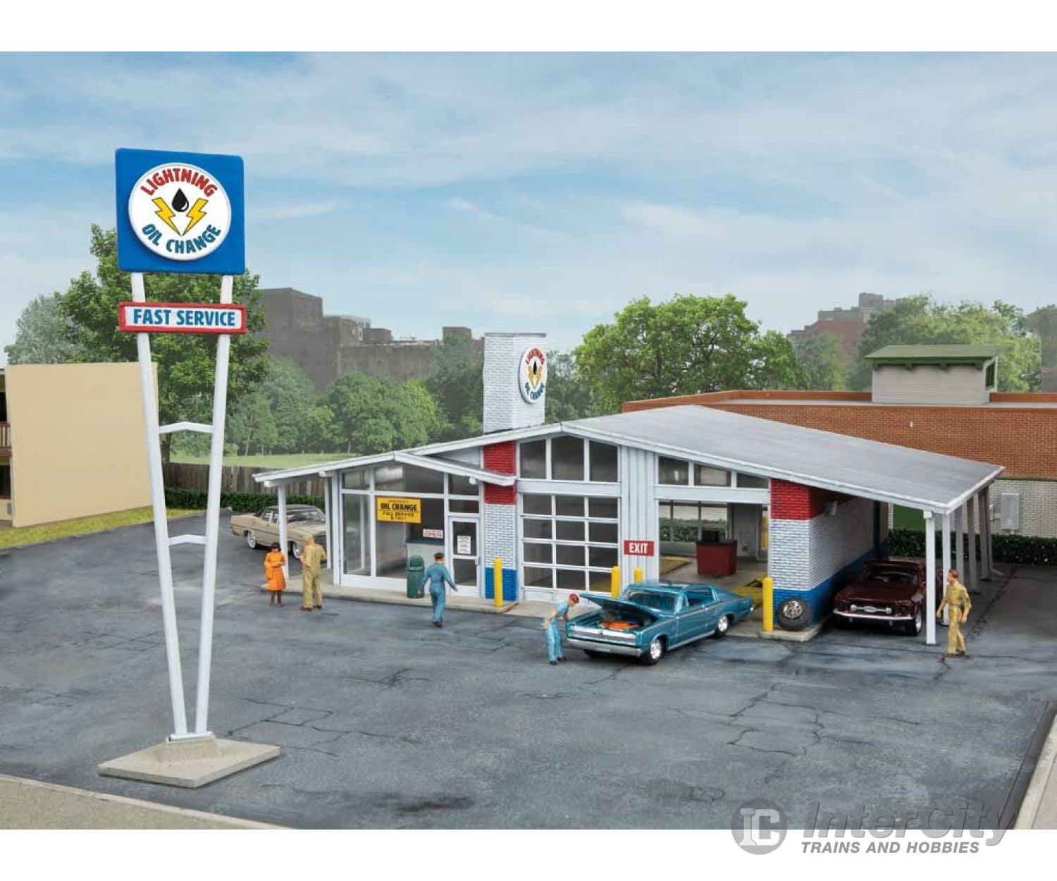 Walthers Cornerstone 3543 Drive-In Oil Change - Repurposed Gas Station -- Kit 10-1/2 X 9 3-3/16’