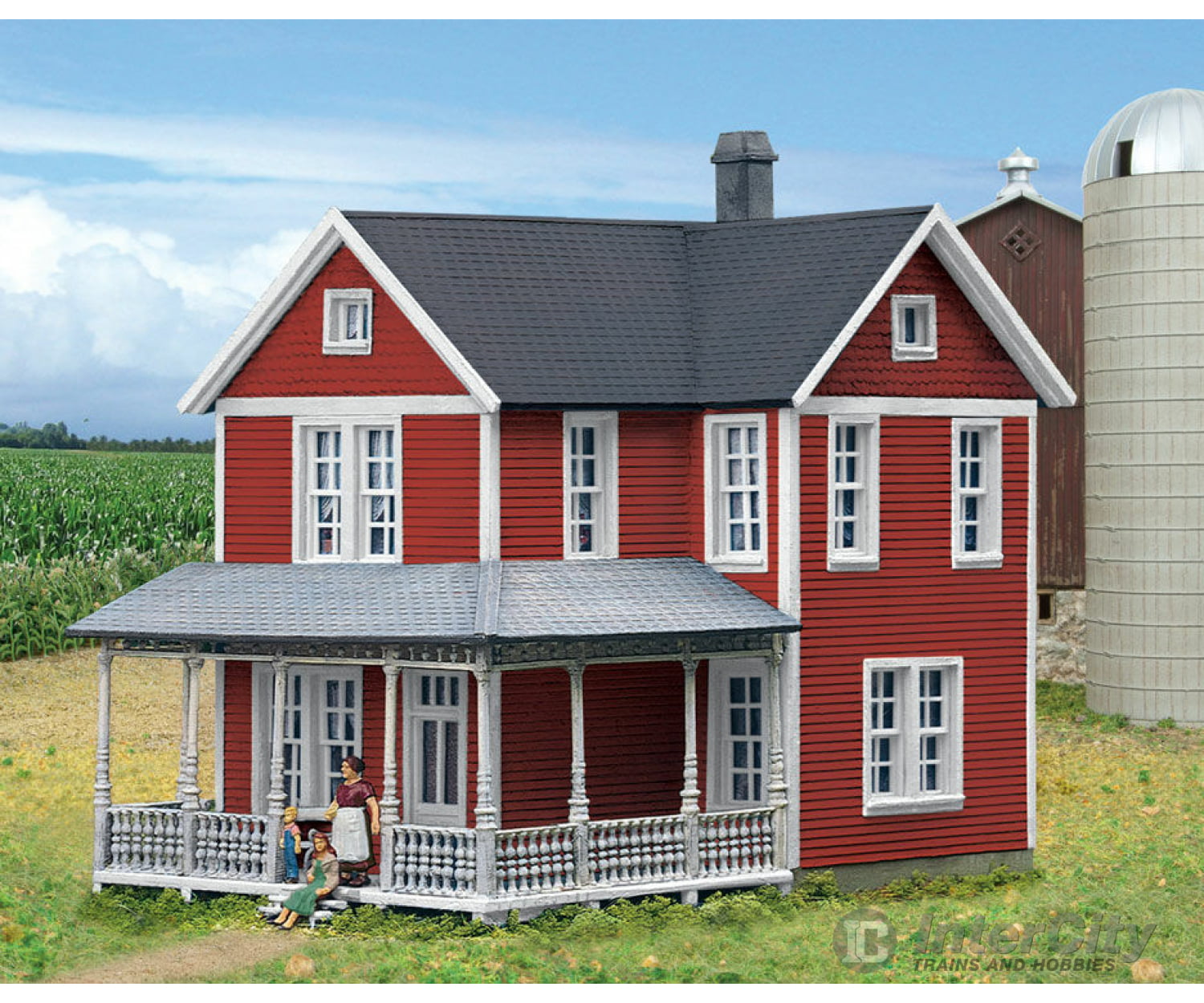 Walthers Cornerstone 3664 Cottage Grove Farm House -- Kit - 5-3/8 X 3-1/2 5-1/8’ 13.6 8.8 13Cm