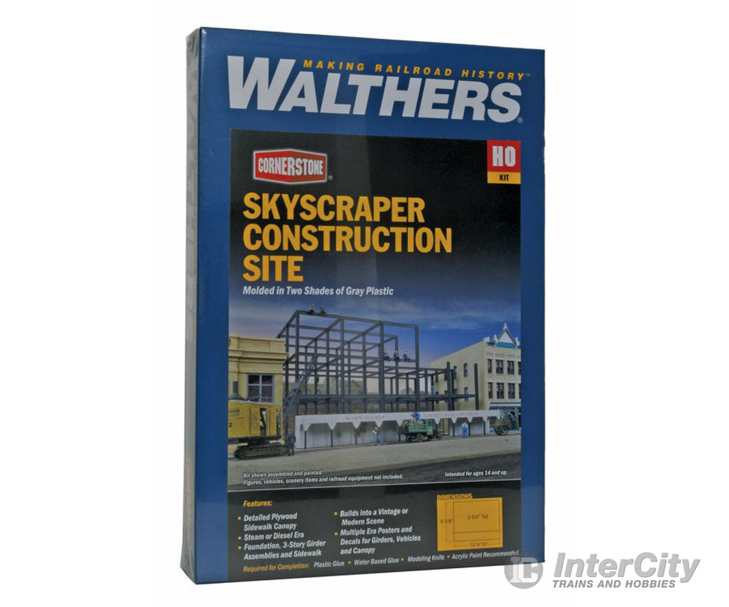 Walthers Cornerstone 3761 Skyscraper Construction Site -- Kit - 8-5/8 X 10-9/16 5-3/4’ 21.9 26.8