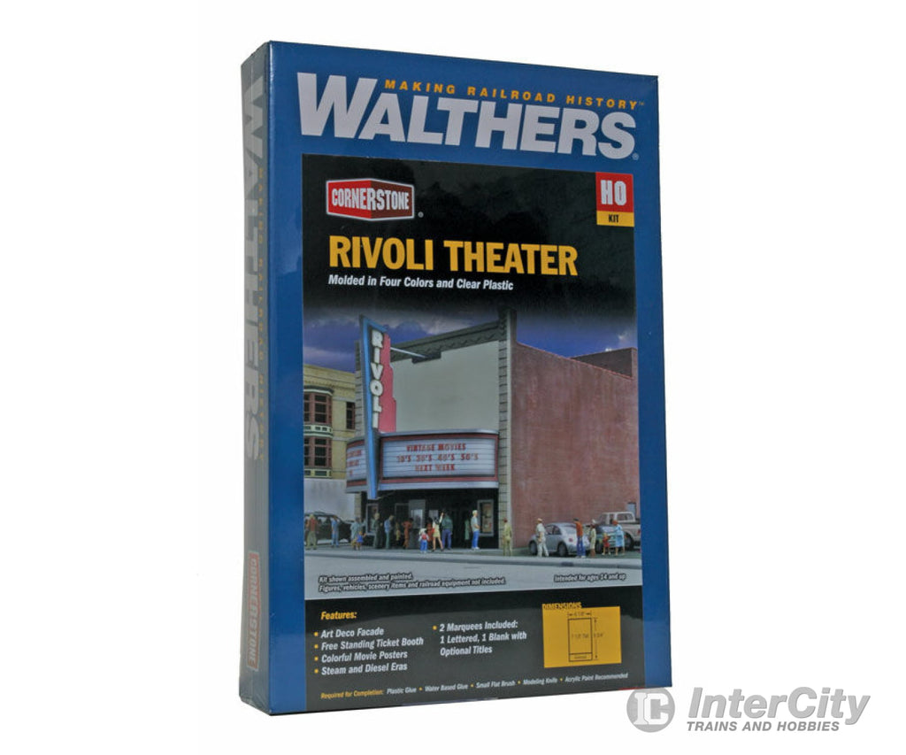 Walthers Cornerstone 3771 Rivoli Theatre -- Kit - 6-1/8 X 9-3/4 7-1/2’ 15.3 24.3 18.7Cm Structures