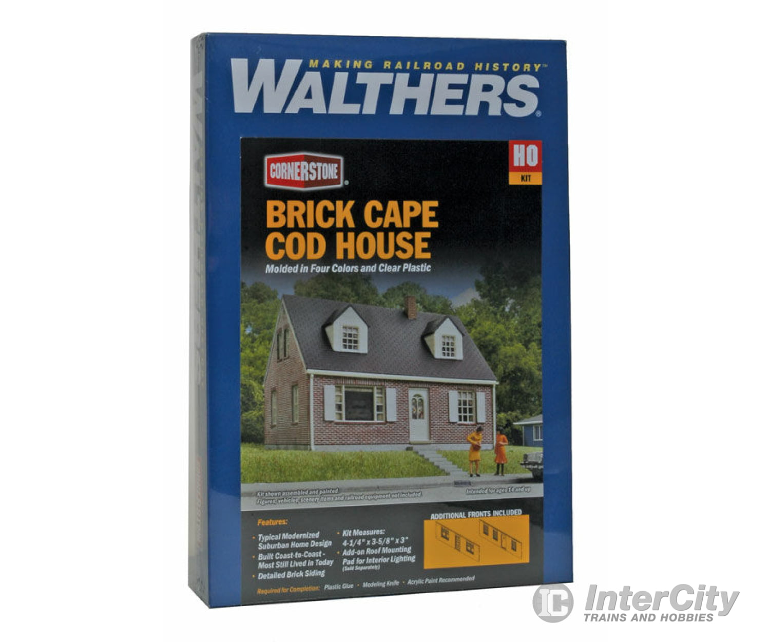 Walthers Cornerstone 3774 Brick Cape Cod House -- Kit - 4-1/4 X 3-5/8 3’ 10.7 9.2 7.6Cm Structures