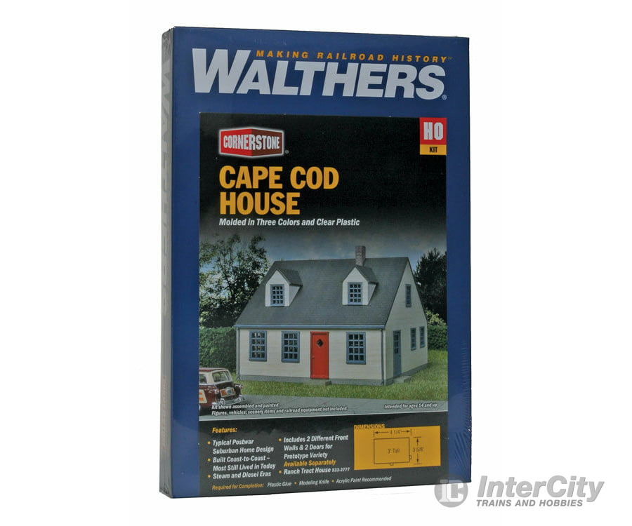 Walthers Cornerstone 3776 Cape Cod House -- Kit - 4-1/4 X 3-5/8 3’ 10.7 9.2 7.6Cm Structures