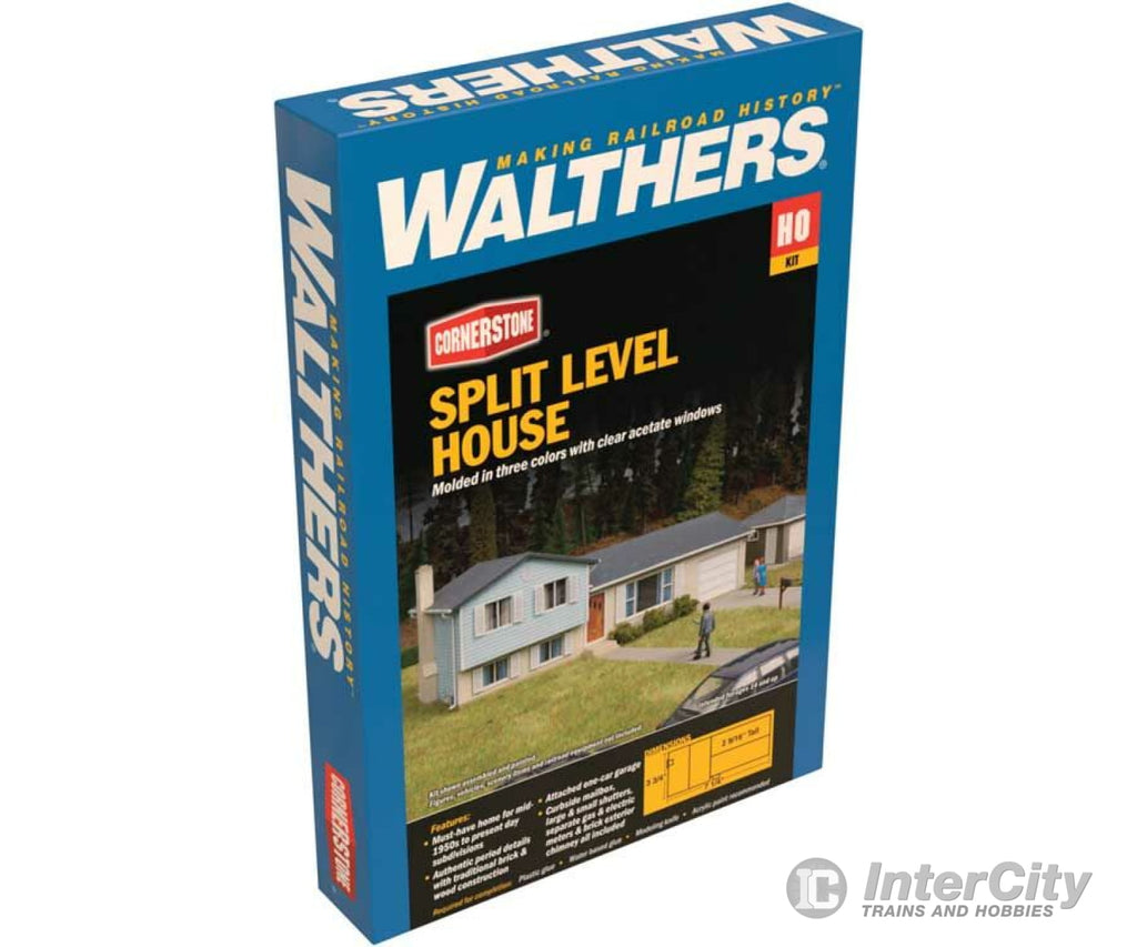 Walthers Cornerstone 3794 Split-Level House -- Kit - 7-1/4 X 3-3/4 2-9/16’ 18.4 9.5 6.5Cm Structures