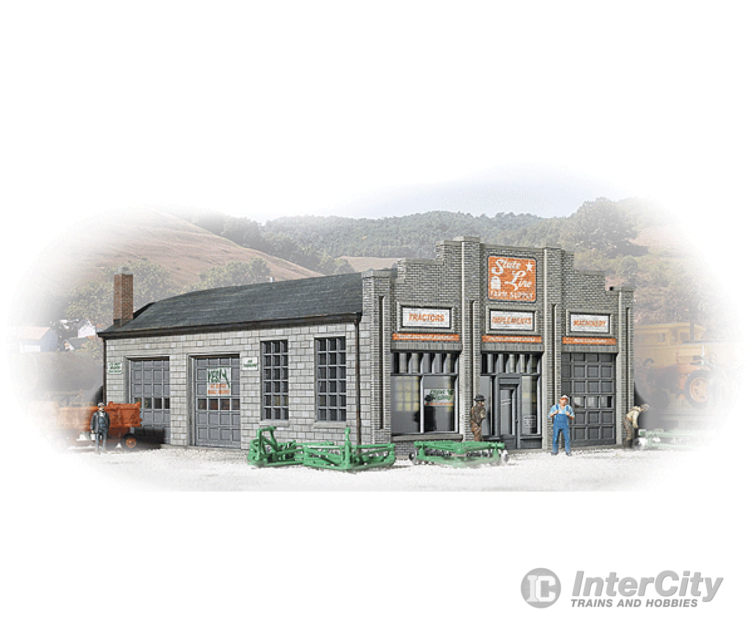 Walthers Cornerstone 3808 State Line Farm Supply -- Kit: 3-1/4 X 4-1/4 1-7/8’; Ramp: 1-3/16