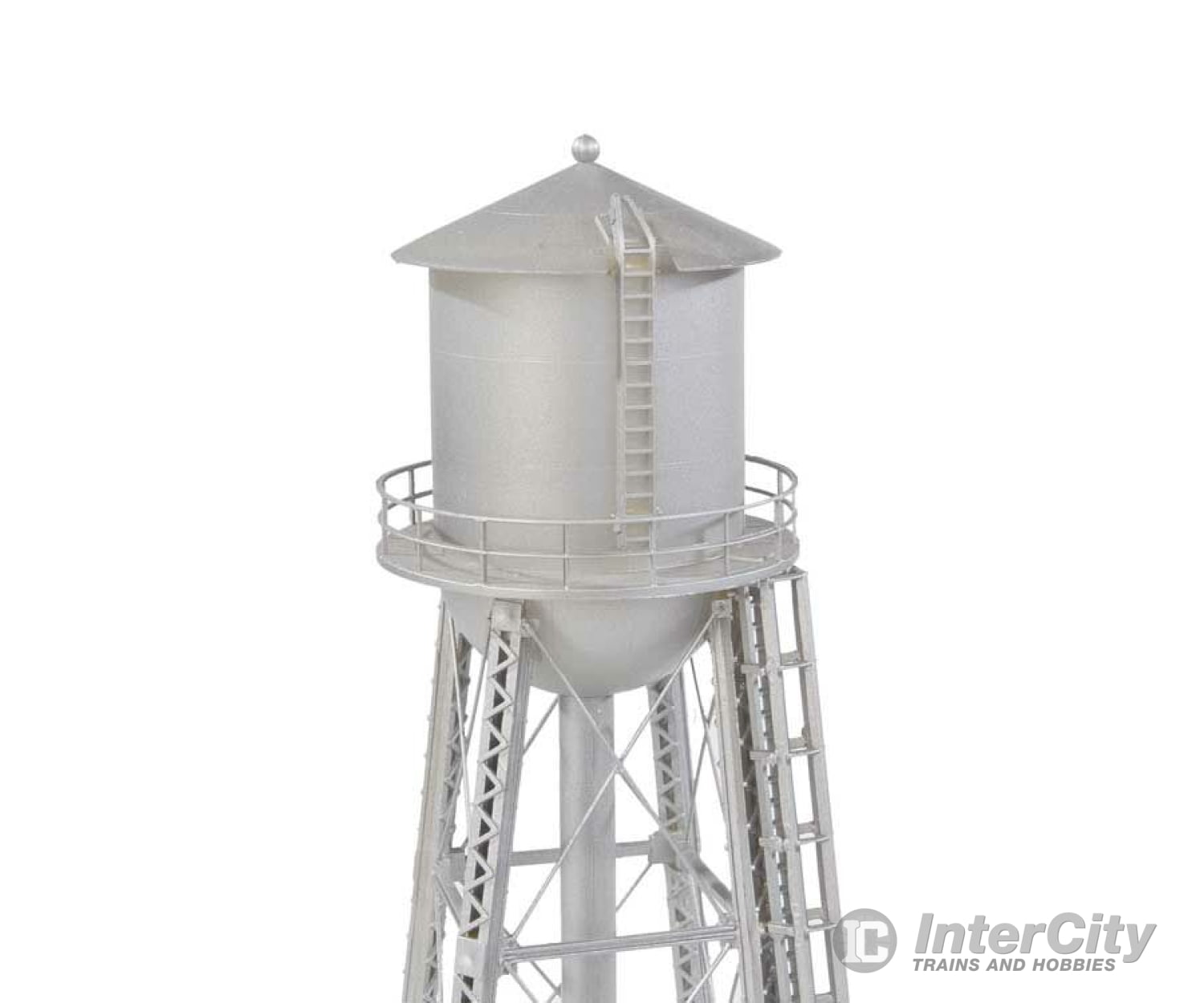 Walthers Cornerstone 3833 Vintage Water Tower -- Assembled - Silver 2-3/8 X 7’ 6 17.7Cm Structures