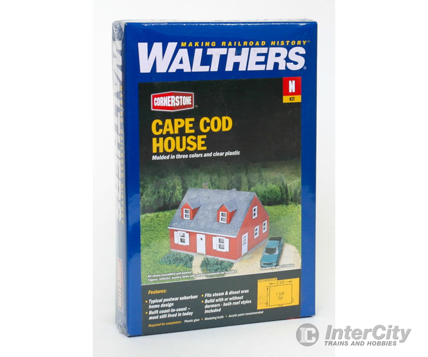 Walthers Cornerstone 3839 Cape Cod House -- Kit - 2-3/8 X 2 1-5/8’ 6 5 4.1Cm Structures